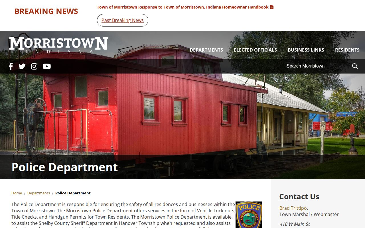 Morristown Police Department official arrest records source