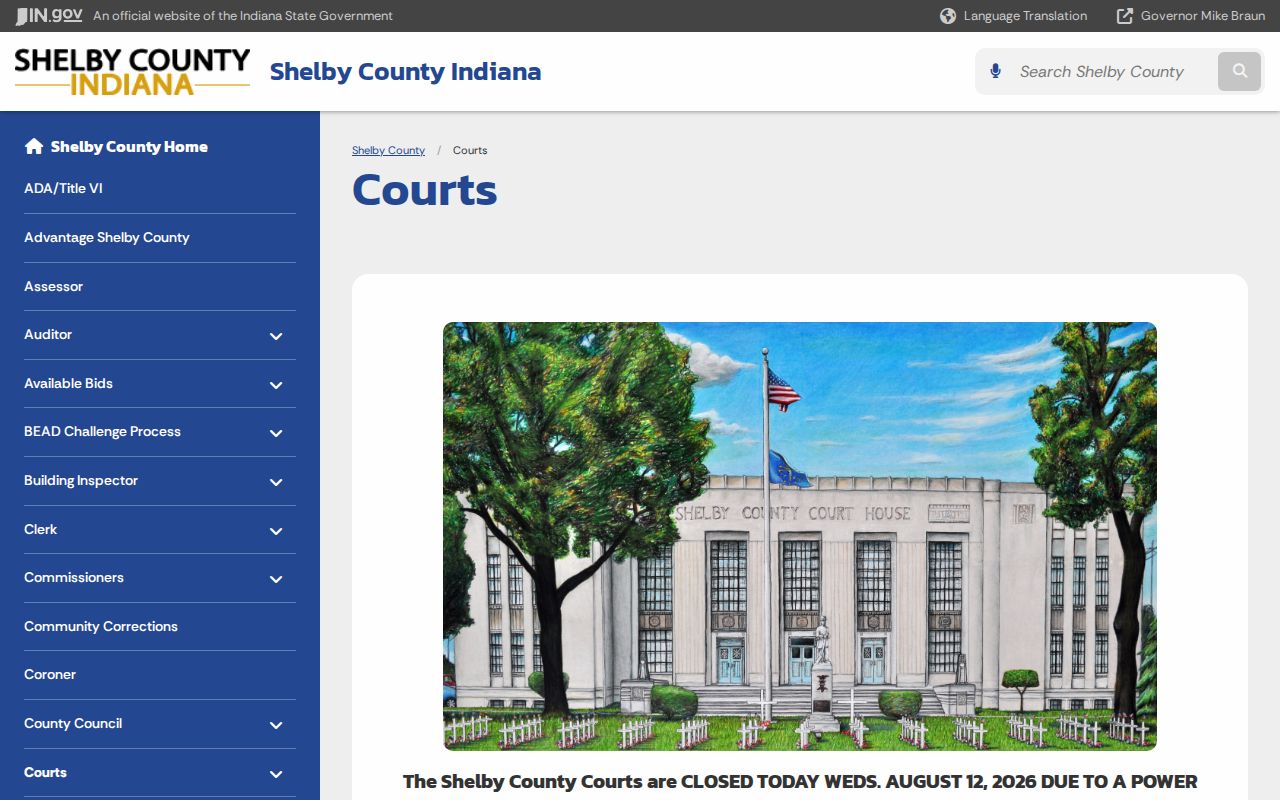 Shelby County courts official warrant and case routing directory