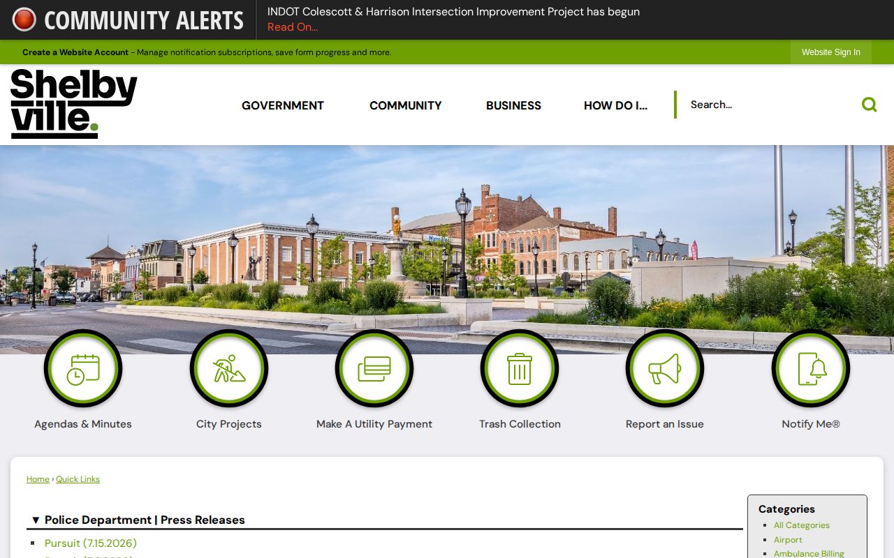Shelbyville Police official arrest and incident release archive